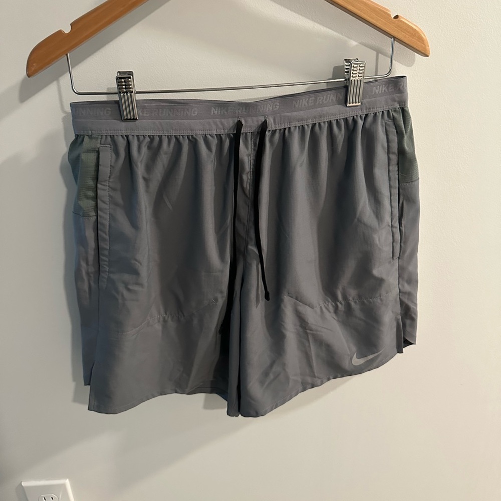 Nike Men's Athletic Shorts Gray with Olive Accents